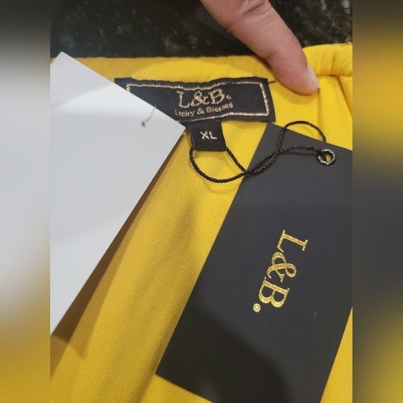 NWT BOUTIQUE XL Gold Stripes Print One Shoulder Midi Dress - Picture 4 of 4